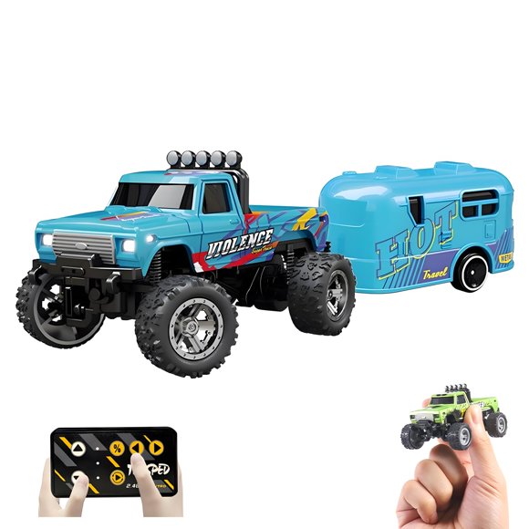 Mini Camión RC YRounee 1:64 2.4GHz LED 3 Velocidades Recargable por USB
