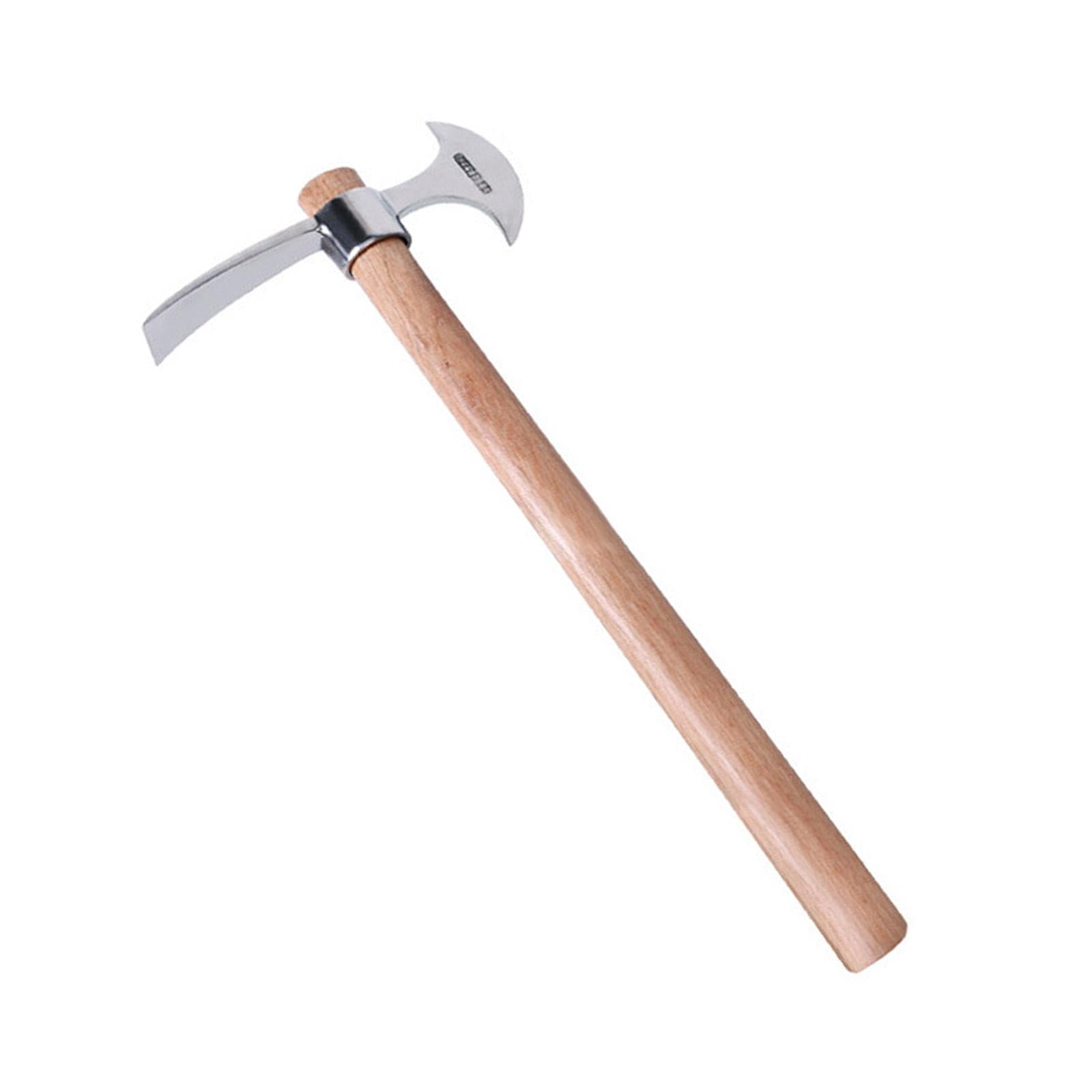 Tissting Azada De Pico De Jardín De 40cm – Herramienta 2 En 1 Con Mango De Madera, Acero Inoxidable Resistente Para Desherbar Y Cavar