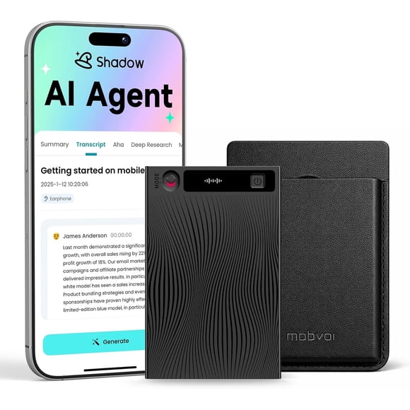 Grabadora de Voz Mobvoi TicNote AI 64GB Transcripción Dual