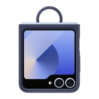 Funda Para Teléfono Samsung Galaxy Z Flip 6 De Silicona Con Anillo Azul Marino