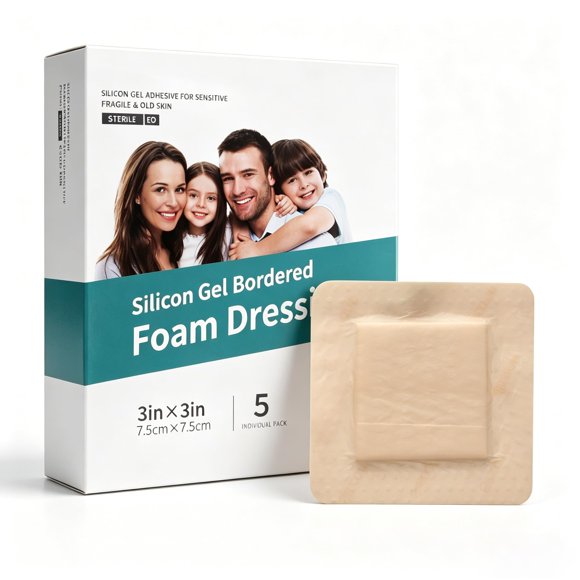 Apósito de espuma de silicona CXWLTT 7,5 cm x 7,5 cm – Pack de 5 unidades