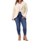 thumbnail image 2 of Agnes Orinda Cárdigan de Punto para Mujer Talla Grande con Solapa, Manga Larga, Frente Abierto, Dobladillo Irregular, Suéter Casual Suave 1X Beige, 2 of 6
