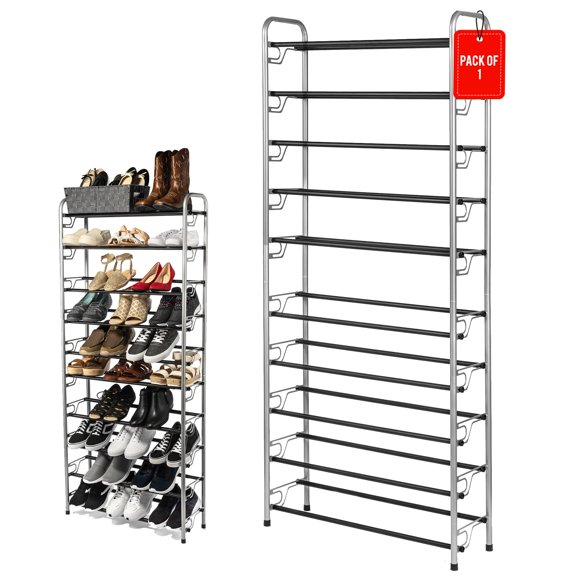 Estante para zapatos USTECH, expandible, 10 niveles, ajustable, aleación de acero