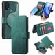 thumbnail image 1 of Funda Billetera Magnética para Motorola Moto E20/E30/E40 Soporte Tarjetas Desmontable Verde, 1 of 6