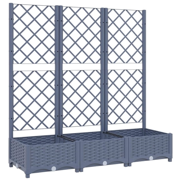 Jardinera VidaXL PP gris oscuro con enrejado de 120 x 40 x 121 cm