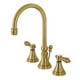 thumbnail image 1 of Grifo Kingston Brass Heirloom de instalación amplia con desagüe emergente de latón, 1 of 9