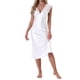 thumbnail image 2 of INSPIRE CHIC Camisón de Satén para Mujer con Encaje en el Escote en V, Sin Mangas, Vestido de Pijama Midi, Talla S, Blanco, 2 of 6