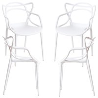 Pandalino - Pack 4 Sillas Blancas Masters | Ideal Terraza Y Interior