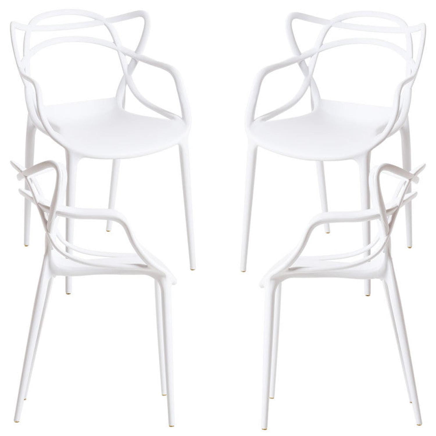 Pandalino - Pack 4 Sillas Blancas Masters | Ideal Terraza Y Interior