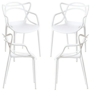 Pandalino - Pack 4 Sillas Blancas Masters | Ideal Terraza Y Interior Blanco