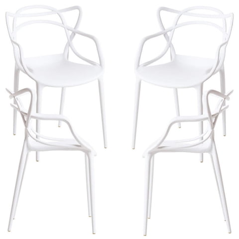 Pandalino - Pack 4 Sillas Blancas Masters | Ideal Terraza Y Interior