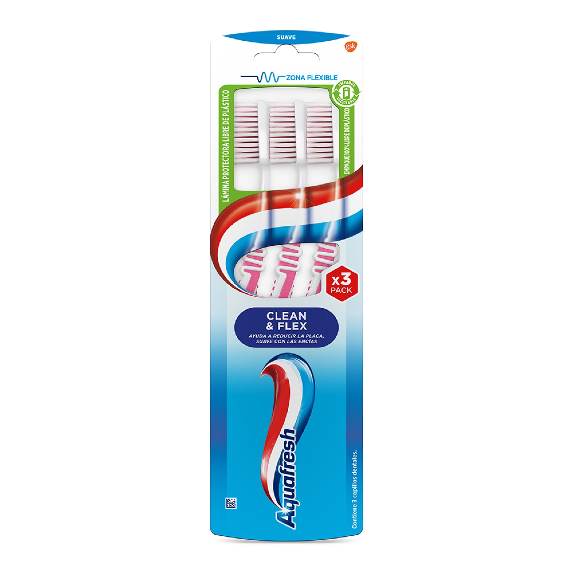 Cepillo De Dientes Aquafresh Suave Clean & Flex Pack