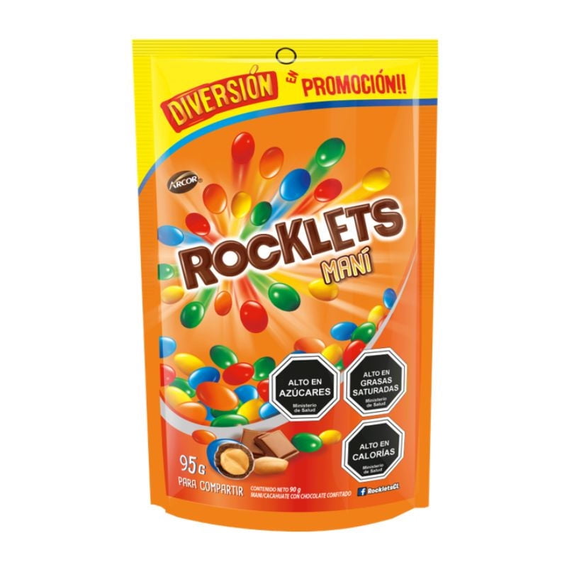 Chocolate Rocklets Maní 95 GR Arcor