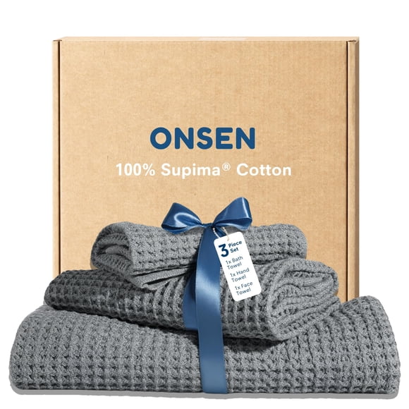 Juego de Toallas ONSEN Supima 3 piezas gris ceniza