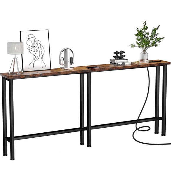 Mesa de sofá consola Keelian 78 Narrow con tomas de corriente y USB