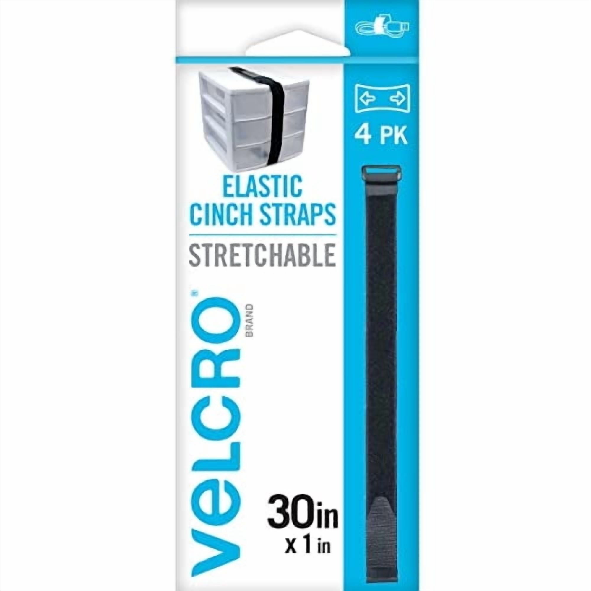 Correas Elásticas Marca Velcro De 30 Cm, Paquete De 4, Elásticas, Negras