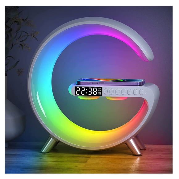 Lámpara LED inteligente LeeNabao 4 en 1 con cargador inalámbrico y Bluetooth