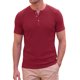 thumbnail image 1 of INSPIRE CHIC Camiseta Henley de Hombre de Manga Corta Cuello Redondo Verano Camisetas a Rayas S Burdeos, 1 of 5