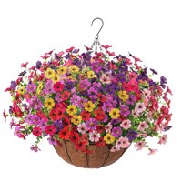 Bothyi - Plantas Artificiales De Flores Colgantes Con Cadena De Cesta Y Maceta Para Césped A