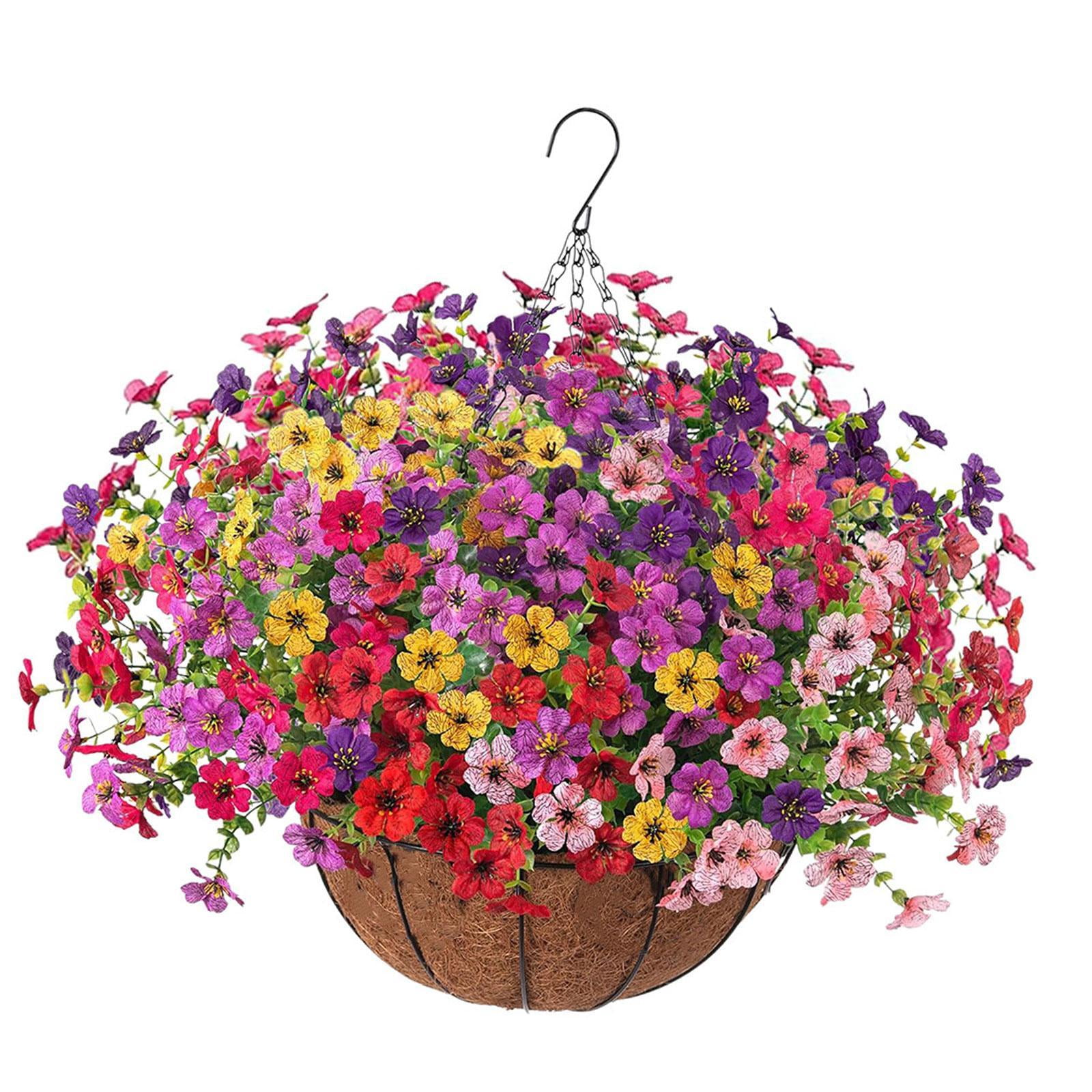 Bothyi - Plantas Artificiales De Flores Colgantes Con Cadena De Cesta Y Maceta Para Césped A