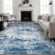 thumbnail image 1 of Alfombra Area FXRHLP, lavable, moderna, abstracta, 8 x 10 pies, azul, 1 of 9
