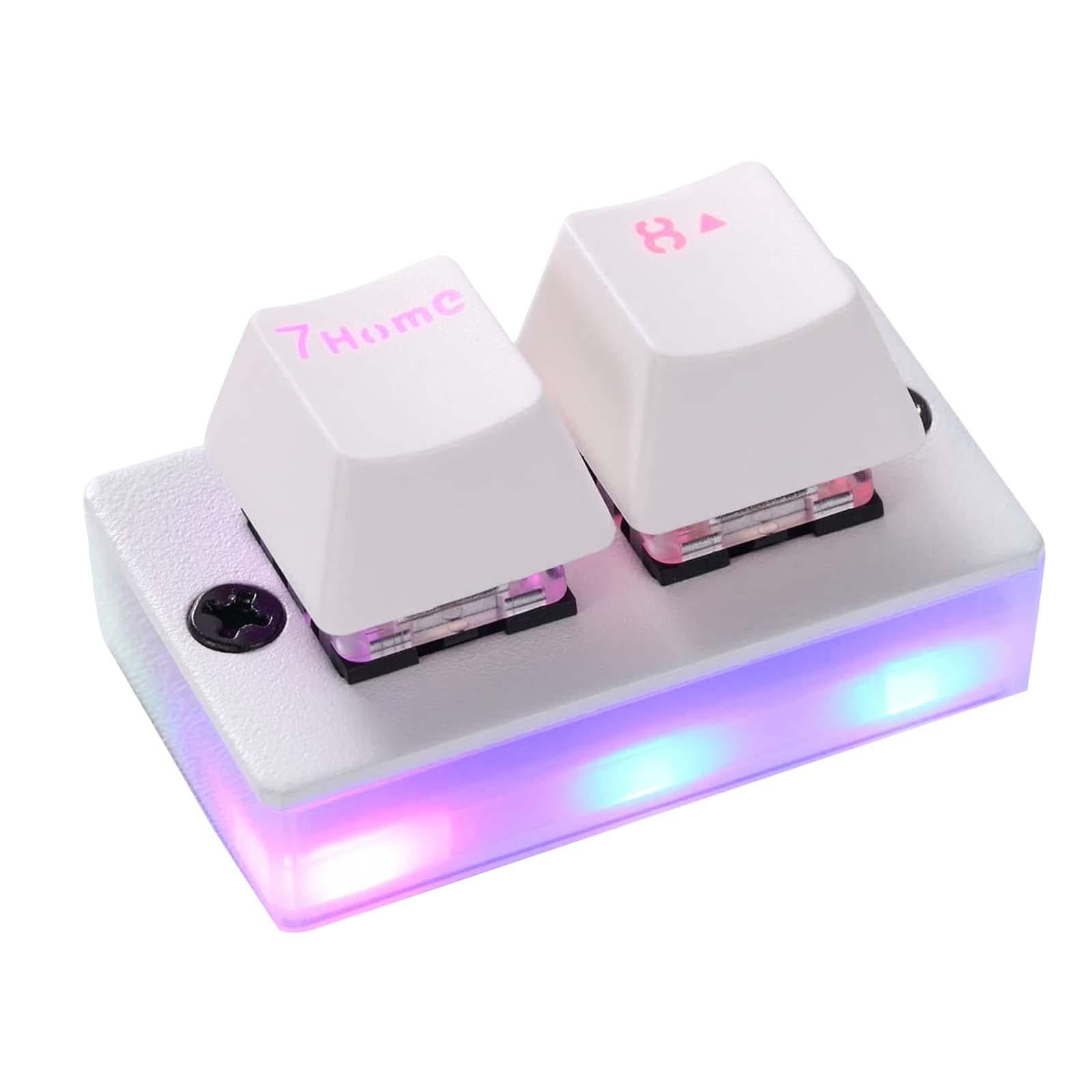 USB C Con Cable Mini 2 Key Game Keypad RGB LED Retroiluminado Con Una ...