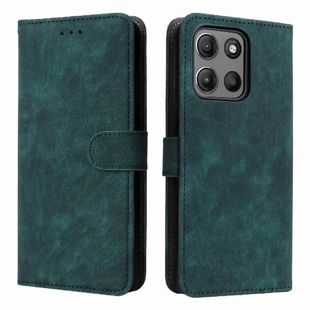 Funda Billetera para Motorola MOTO G15 Power 4G con Soporte - Cartera de Cuero con Ranuras Verde