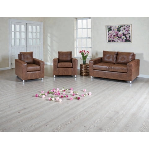 Muebles Altiro - Living Asiria 211 - Cuero Sintetico Pu Caramelo