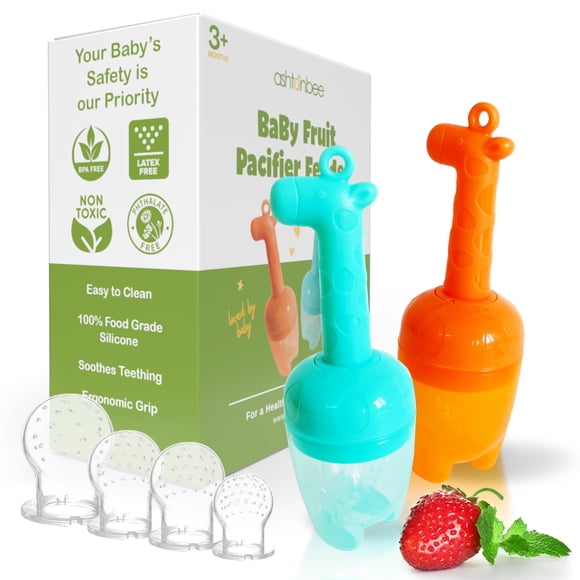 Alimentador de frutas para bebé Ashtonbee de silicona para dentición, 6 a 12 meses