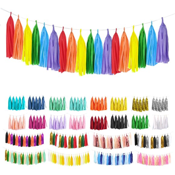 Guirnalda ODDODDY 30 piezas de papel de seda 30 cm arcoíris