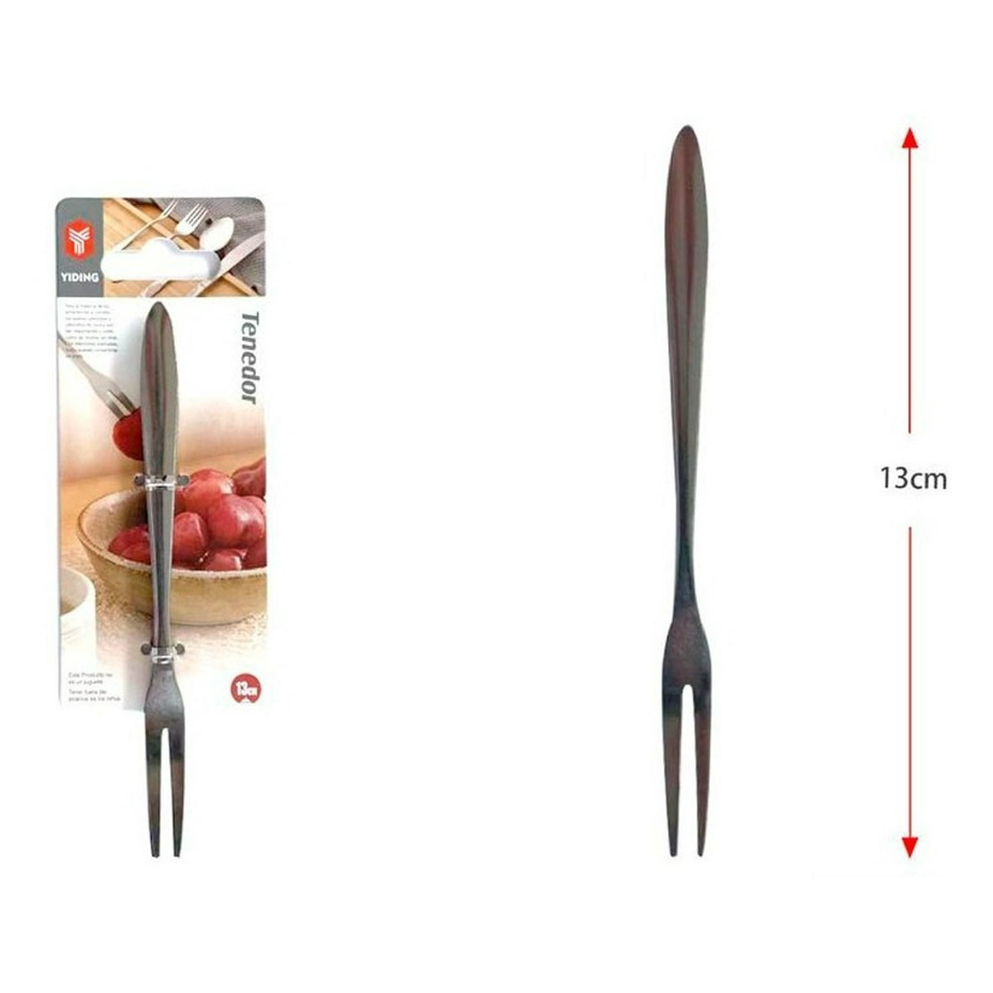 Genérico - Tenedor Para Frutas, 100% Acero Inoxidable Dorado, 13cm