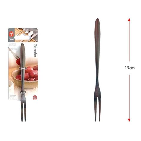 Genérico - Tenedor Para Frutas, 100% Acero Inoxidable Dorado, 13Cm