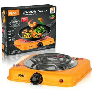 Raf - Cocina Electrica Portatil 1 Plato 1000W De Potencia Naranja