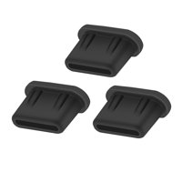 Bothyi - 3X Funda De Cargador Tipo C Tapón Antipolvo De Silicona Accesorios Para Teléfono Negro