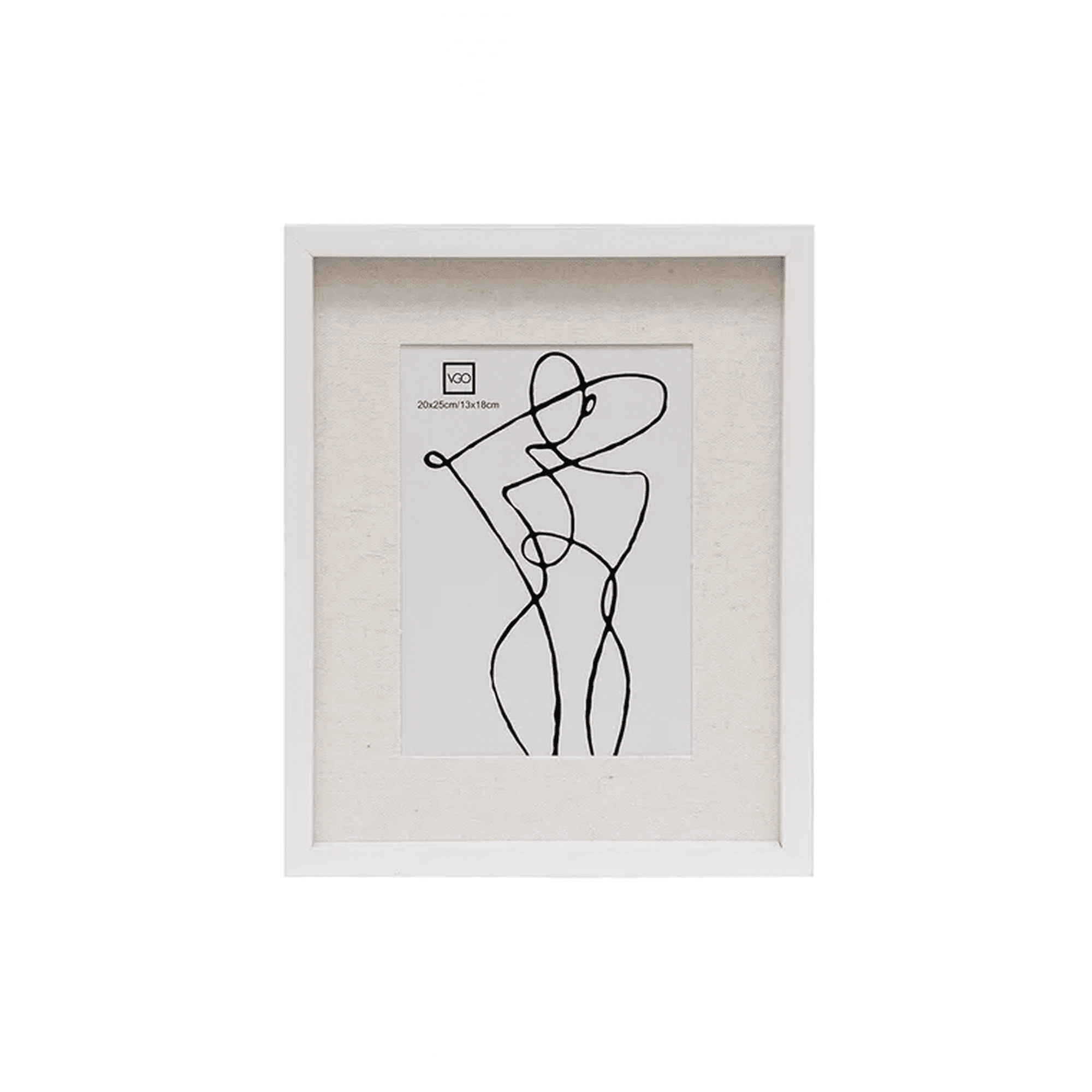 Genérico - Marco Cuadro Madera Box Paspartú Foto 15x20 O 23x28cm Blanco