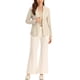 thumbnail image 2 of BLAZER DE LINO INSPIRE CHIC para Mujeres con Solapa de Muesca y Un Botón Chaquetas de Traje S Beige, 2 of 6