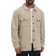 thumbnail image 5 of Chaqueta informal de hombre con botones, mangas largas, chaqueta tipo camionero para uso diario, L caqui, 5 of 6