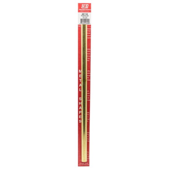 Tubo de latón K&S Precision Metals de 12 pulgadas x 1,3 cm de diámetro exterior x 0,04 mm de pared