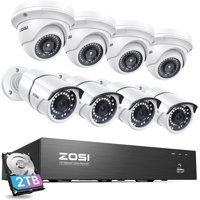 Sistema De Cámaras De Seguridad Zosi 4K 8Ch Con 8 Cámaras De 5 Mp Con Disco Duro De 2 Tb