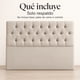thumbnail image 5 of Respaldo Moderno Cama 2 Plaza Capitoné Lino Color Beige, 5 of 8
