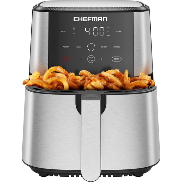 Freidora Chefman TurboFry 6L Acero Inoxidable 4 Funciones Digital