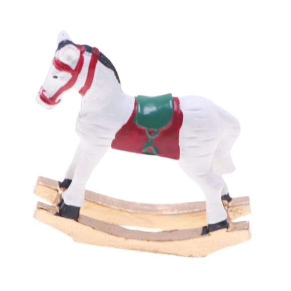 Caballo Mecedor Para Casa De Muñecas, Colección De Juguetes Para Guardería, Accesorios Vintage