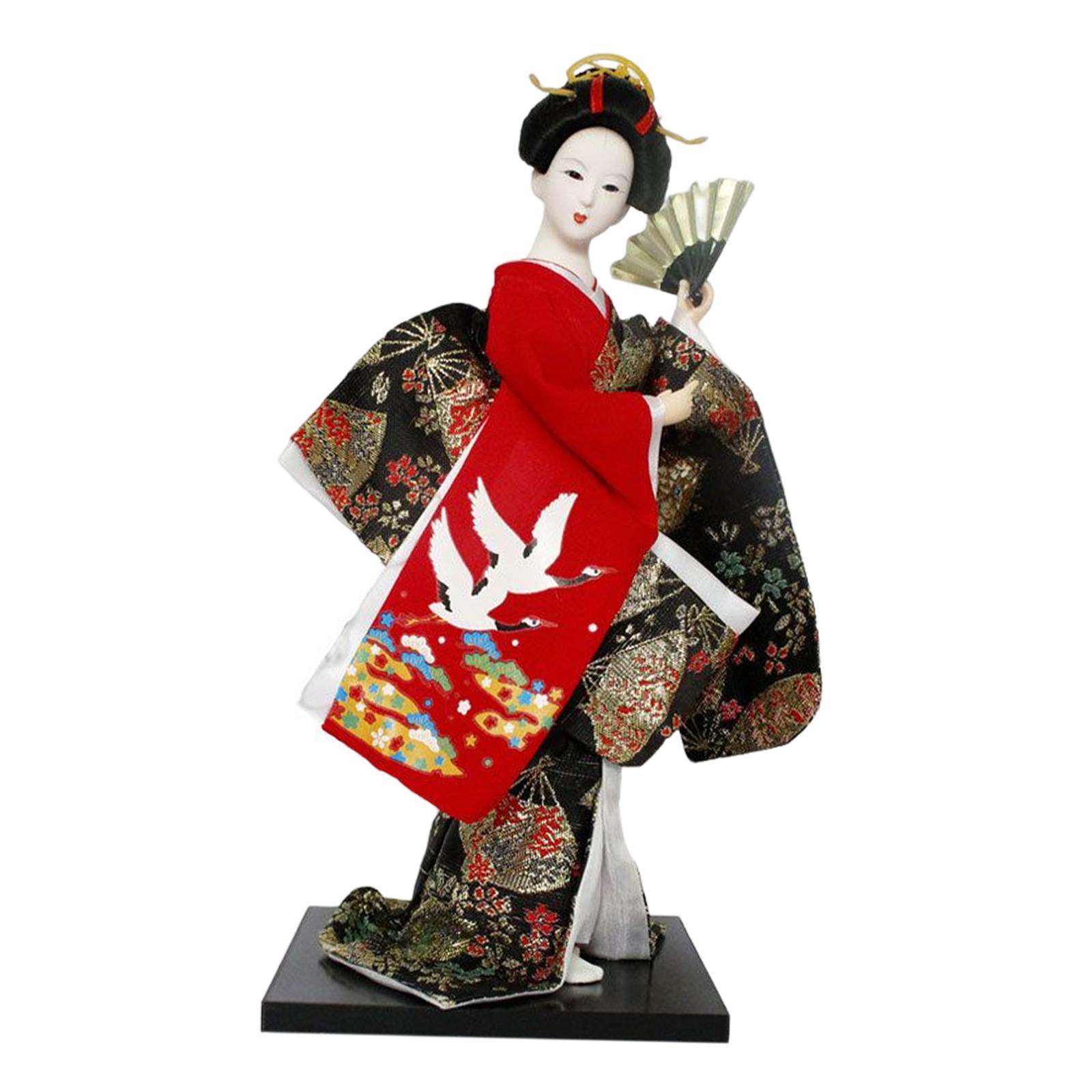 Bothyi - Figura Coleccionable De Muñeca Geisha Japonesa De 12 Pulgadas Para Decoración Del Hogar, Color Rojo