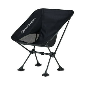 Terra Force - Silla Plegable Camping Ultra Portable Negro
