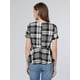 thumbnail image 3 of Blusa con Volantes de Manga Corta Casual de Negocios con Peplum a Cuadros para Mujer INSPIRE CHIC L Negro, 3 of 5