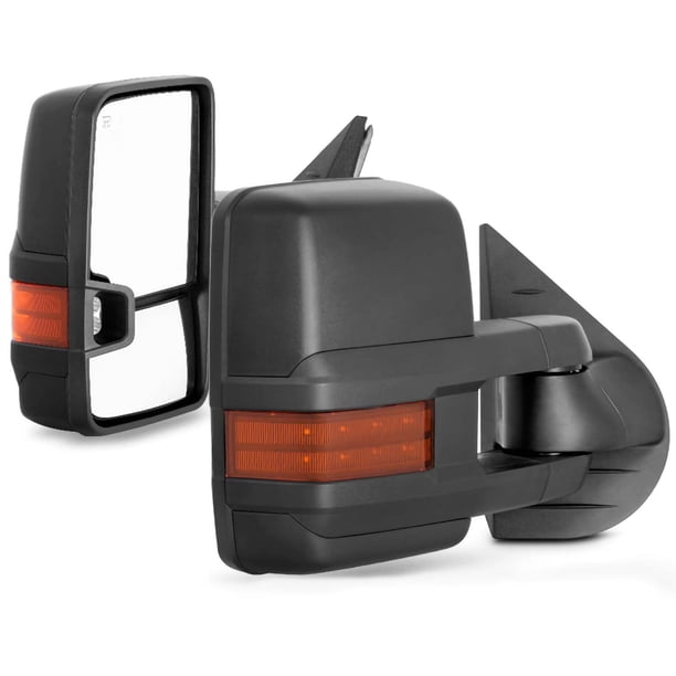 Espejos laterales eléctricos de remolque AKKON para Silverado/Sierra 1500/2500HD negro