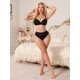 thumbnail image 2 of INSPIRE CHIC Bragas de Bikini de Seda de Hielo para Mujer de Cintura Media en Forma de V con Tanga de Malla Grande Negra, 2 of 4