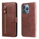 thumbnail image 1 of Funda con Cremallera para iPhone 12 PRO, Carcasa Cartera de Cuero PU con Soporte y Tarjetero, 1 of 6