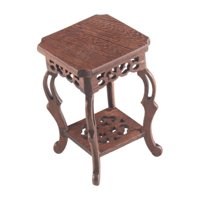 Ioensy - Stand De Planta De Mesa 8X8X13 Cm Soporte De Maceta De Flores Retro Para Plantillas Urnas De Jardín Marrón Profundo