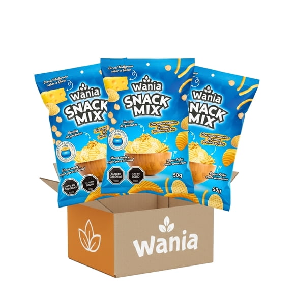 Pack Wania Snack Mix Sabor Queso Jalapeño 50g 24 UN